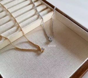 JOYUS Briller Titanium Stainless Steel 18K Gold Waterproof Zirconia Tennis Necklace Birthday Gift Box