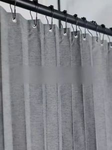 High Quality Magnetic Bathroom Shower Curtain Makapal Waterproof with Rod Adjustable Set Washable