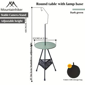 Mountainhiker | MOUNTAINHIKER Portable Camping Table Adjustable Height Aluminum Detachable Legs Round