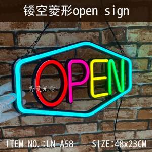 Hollow Diamond Open neon signs