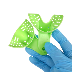 2pcs Dental Impression Trays Plastic Teeth Holder Trays Dentist Tool Without Mesh Tray Dentistry Lab Material