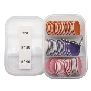 25mm Nail Sanding Disc Kit – 60pcs Sanding Pads with Mandrel Nail Drill Sanding Discs Set for Manicure Pedicure