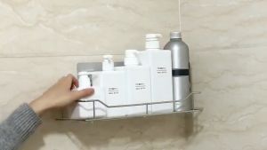 Kệ Nhà Tắm Inox Dán Tường Đựng Đồ Kệ Phòng Tắm Hình Chữ Nhật Siêu Bền Siêu Chắc Chắn