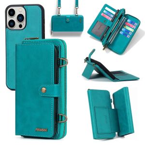 Crossbody Strap Detachable Zipper wallet Card Slot Case For Xiaomi Redmi Note 9S Note 9 Pro Max Note 8 Pro Mi Note 10 Pro Xiaomi 12 Pro xiaomi 11T Note 11 Pro Case backpack Leather Phone Case