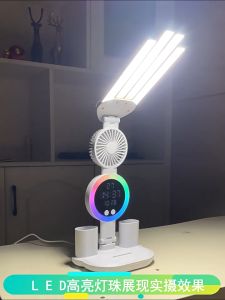 Đèn bàn học đèn để bàn tích điện pin trâu 3200mAh có màn hình LED hiển thị thời gian 3 màu tăng giảm độ sáng chống cận bảo vệ mắt chứa đồ đa năng
