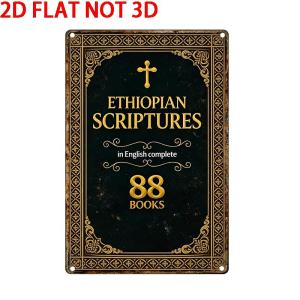 CIFbuy | 2D Vintage Metal Sign Ethiopian Bible Complete Collection Retro Wall Art for Home Decor Man Cave Garage Decoration Halloween