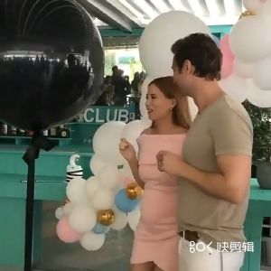 [Ready Stock]Gender Reveal Balloons 36 Inch Black Boy or Girl Balloon with Pink and Blue Confetti for Gender Reveal Part