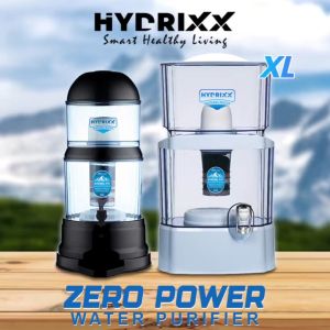 HYDRIXX Multi-Stages Mineral Pot Countertop Gravity Type Water Purifier System Zero Power - 16 / 28 Liters