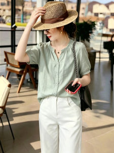 V-neck Youthful Womens Blouse
