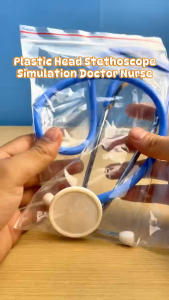 Hntob Plastic Head Stethoscope(Blue) Simulation Doctor Nurse Devices Toys Family Parent-Child Imitation