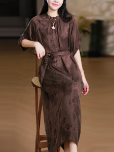 XIAOER | Cupro Heavy-duty All-over Brocade Ruffle Trimmed Dress