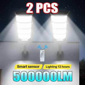 1/2PCS 500000LM 800W/500W Floodlight Bright Solar Led Light Outdoor Powerful Outdoor Motion Sensor Solar Lamp Garden Street Lamp
