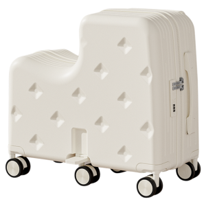 MIMANI | Childrens Travel Suitcase Hard Shell Password Lock Ride-On Design Luggage Fashionable Trendy ABS PC Material No Expansion