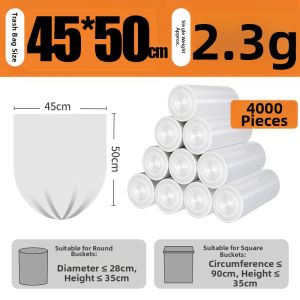 HENGSHU | Commercial Hotel White Flat-top Thickened Trash Bag small