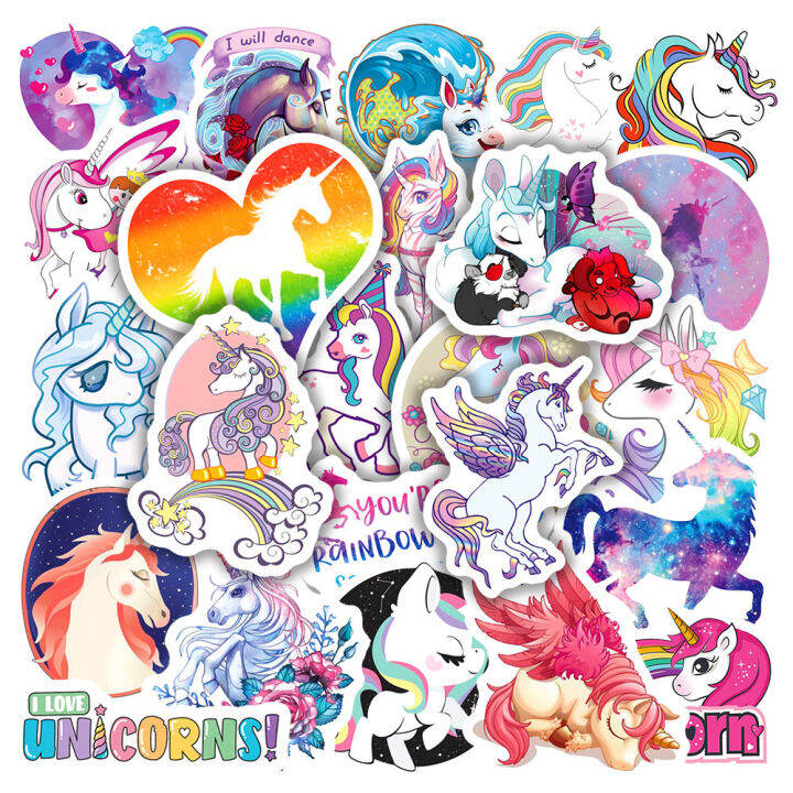 50/100pcs Aesthetic Graffiti Unicorn Stickers Notebook Luggage Phone ...