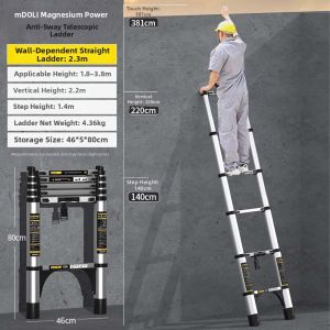 Expandable Aluminum Foldable Ladder Home Use