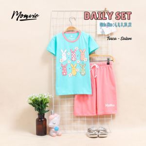 Momvie Setelan Anak Perempuan Oneset Daily Set Celana Pendek