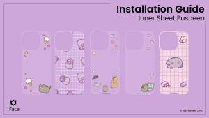 iFace x Pusheen Inner Sheet iPhone 16 / Plus / Pro / Pro Max - Cute DIY Deco Film