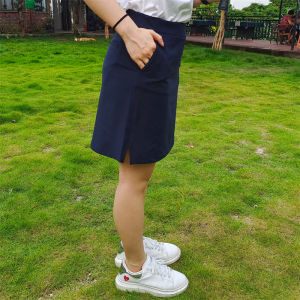CJLINDF | Chân Váy A Dài Cao Waist Chống Sáng Với Túi Có Zipper