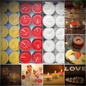 Hộp 100 Viên Nến Tealight Hoạ Tiết Hoa Mai Đốt 2h Không Khói Không Mùi An Toàn Dùng Trang Trí Tiệc Và Sự Kiện