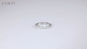 ZOESKY 3mm 925 Sterling Silver Wedding Band Round Cubic Zirconia Full Eternity Stackable Engagement Ring for Women Size 4-11