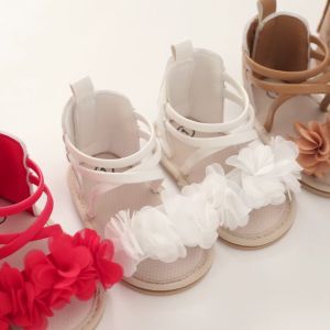Neonatal Elegant Flower Bow Sandals Fashionable Summer Baby Rubber Sole Non Slip Shoes Baby Shoes Breathable Walking Shoes