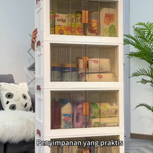 Lemari Plastik Lipat Susun 80CM – Kabinet Pakaian Serbaguna Anti Debu Minimalis