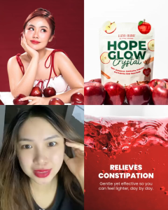 LUNA AURA Hope Glow Crystal Apple Cinnamon Kombucha Probiotic and Prebiotic Fiber Juice Drink Bloat