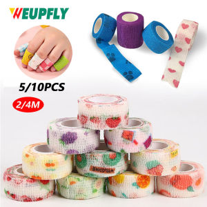 5/10Pcs 2/4cm Wide Self Adhesive Colorful Elastic Bandage Wrap Stretch Self-Adherent Tape for First AidSports Wrist Ankle