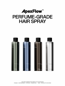 ApexFlow Men Scented Spray 300ml | Strong Hold 48H Volumizing Hair Spray Natural Finish Humidity-Resistant Non-Sticky Long-Lasting Fresh Scent All Day