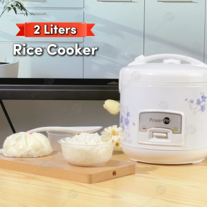 POWERPH 2L Electric Multi-functional Rice Cooker Auto-Lock Fast Cooking With Steamer White Compact Meal Prep Efficient Safe For Daily Use