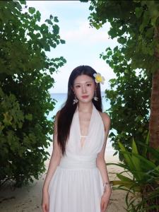 ชุดเดรสยาวเกาะอกสไตล์นางฟ้า ชุดราตรียาวคลุมเข่า แขนกุด เอวสูง คอวี แขนกุด สำหรับผู้หญิงวัย 18 ปีขึ้นไป