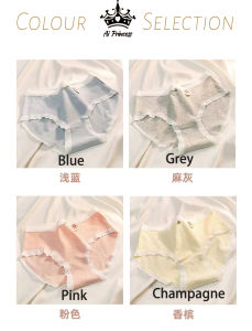 Student Comfort Cotton-Moisture-Wicking Midi Panties with Jacquard Floral Pattern 5A Antibacterial fabric