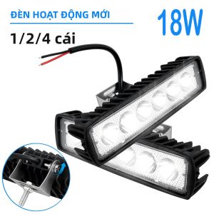 Thanh Đèn LED Ô Tô 18W 12V 6000K Siêu Sáng Chống Nước IP67 Đèn Pha Chiếu Xa Đèn Làm Việc Cho Đèn Pha Ngoài Đường Đèn Lái Xe