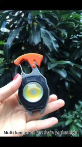 Rechargeable Keychain Flashlight Multifunctional LED Mini Torch - Waterproof High Power Emergency Work Light for Outdoor Camping Hiking