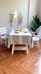 Table Cloth Cover Rectangle 4/6/8 SeaterCotton Linen Waterproof Oil Proof HomeDining Room Decorate Long Tablecloth