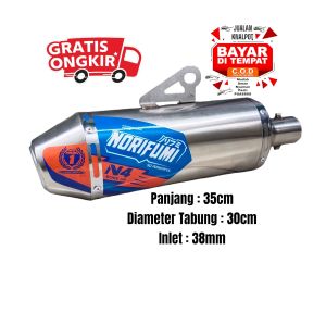 Silencer Knalpot Norifumi Rocket 4 Bour Up Inlet 38mm Motor Crf 150l Wr 155 Dtracker 150New Klx 150Se BF Klx Megapro Klx Tiger Klx Scorpio