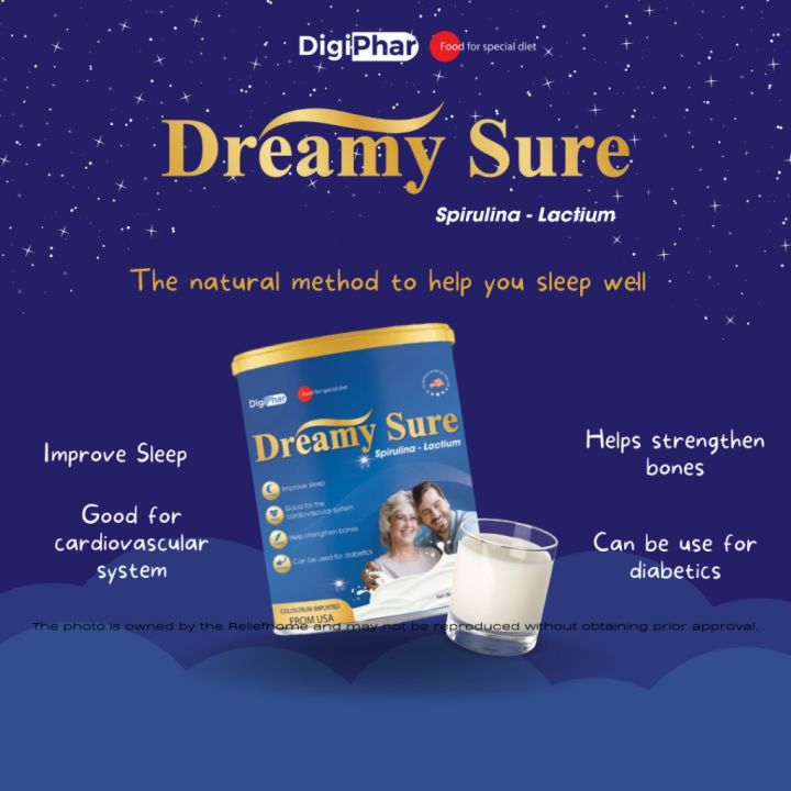 Dreamy Sure Milk Spirulina Lactium helps to Sleep Well Strengthen Bones