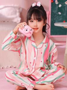 Kids Pajamas Girl Cloud Cotton Spring and Autumn Thin Long Sleeves Cute Girls Autumn Clothing Childrens Parent-Child Homewear Clothes