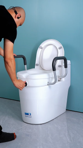 Raised Toilet Seat with Handles Adjustable Toilet Seat Risers with Arms for Elderly Disabled Pregnant Fit Most Toilet Up to 136 KG