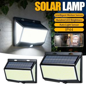 Solar Lights Outdoor 458 LED Solar Wall Lamp Waterproof Wireless Motion Sensor Security 3 Modes Garden Fence Yard Deck Garage