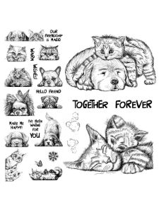 Adorable Pet Transparent Silicone Hand Account Seal Retro Hand-Painted Dogs and Cats DIY Material Junkjournal Cut Book