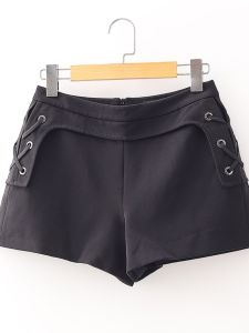 [Yi] Shopping Mall Counter Brand Discount Womens Clothing Temperament High Waist Slimming Lace up Double-Layer Wide Leg Shorts 4v239