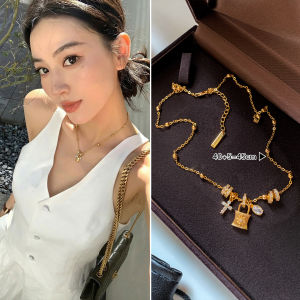 CAFFTI | Detachable Golden Cross Iris Pendant Necklace