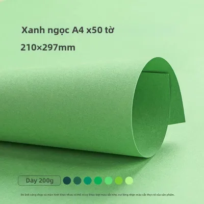 Giấy Bìa Cứng Màu A4 50 Tờ 200gsm Giấy Cứng Dày Giấy Vẽ Nhiều Màu Sắc Dùng Cho Làm Thiệp Thủ Công Scrapbooking Và Các Hoạt Động Thủ Công Khác