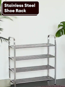 NINI Stainless Steel Shoes Rack Flower Rack Indoor Outdoor Rack Multi Tier Shoe Slipper Organizer Racks Multifunctional Storage Shelf Rak Kasut 多层鞋架