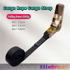 Cargo Lashing Belt Cam Buckle Straps Tie Down Straps with Ratchet Adjustment Black 2.5cm Wide