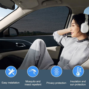 Naukaha【Ready in Stock】 Car Window Sunshade Mesh Car Mosquito Net Screen 1Pair Visor Mesh Breathable Anti-UV