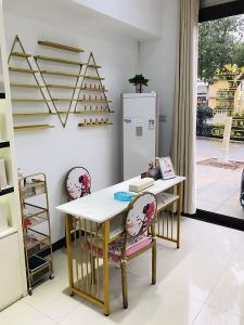 โต๊ะทำเล็บ โต๊ะ ทําเล็บ ต็ะหินอ่อนเลียนแบบ⭐️พร้อมส่ง⭐120/160CM โต๊ะแต่งหน้า โต๊ะทําเล็บเจล โต๊ะวางเล็บ ประกอบง่าย zms