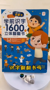 【Board Book】学前识字 1600字 超大尺寸 立体翻翻书 赠象形识字卡片160字、指导手册